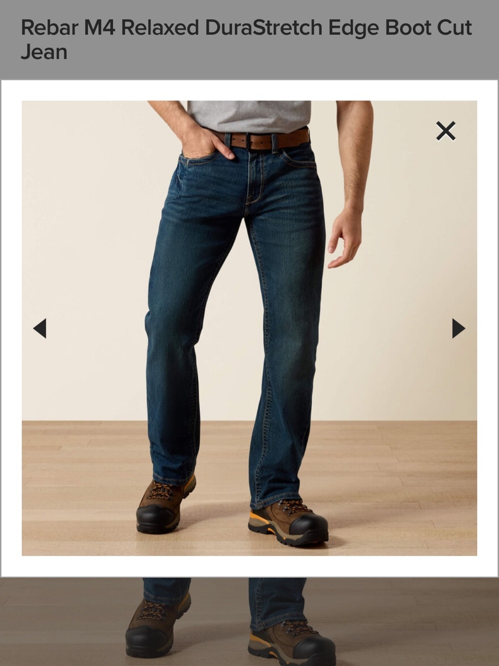Men’s Ariat Rebar M4 Relaxed DuraStretch Edge Bootcut Jean